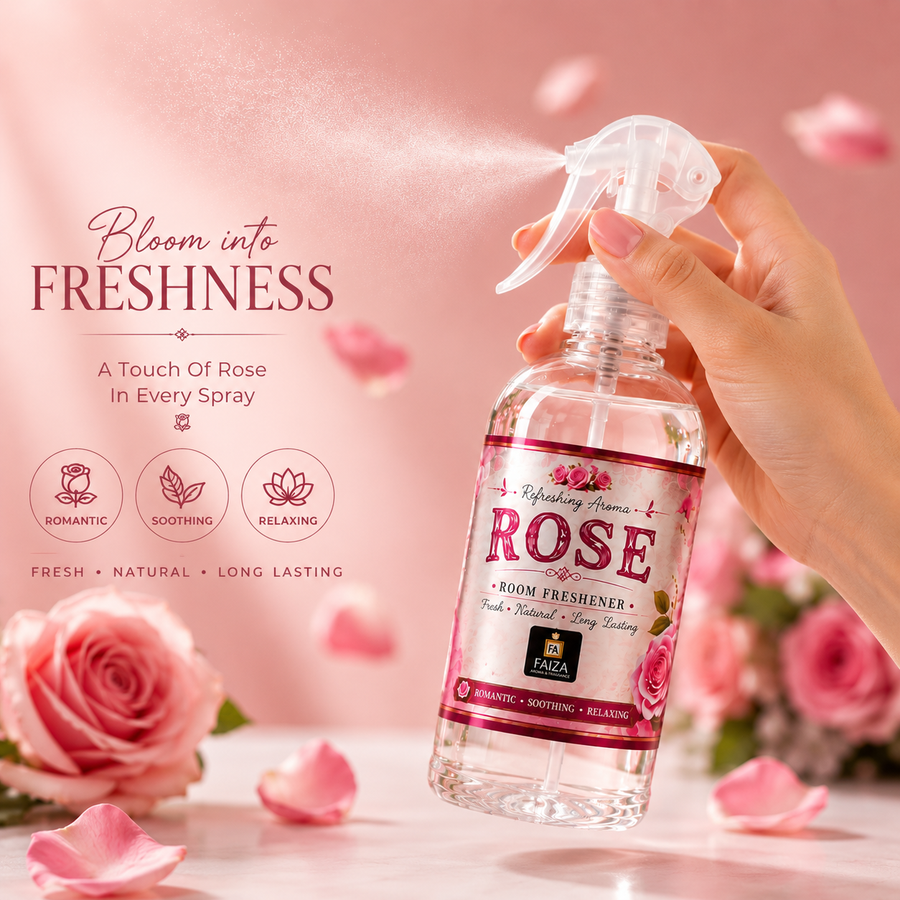 Rose Room Freshener Spray 300ml | Long Lasting Floral Air Freshener | Faiza Aroma