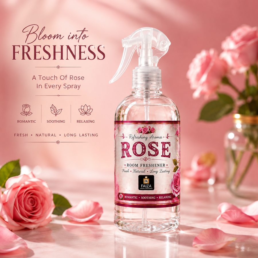 Rose Room Freshener Spray 300ml | Long Lasting Floral Air Freshener | Faiza Aroma