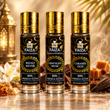Faiza Aroma Luxury Attar Collection – 3 Pcs Premium French Attar Gift Set