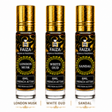 Faiza Aroma Premium Attar Collection – 3 Pcs Luxury French Attar Gift Set