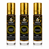 Faiza Aroma Premium Attar Collection – 3 Pcs Luxury French Attar Gift Set
