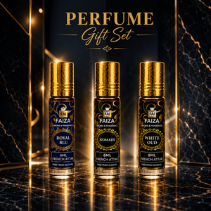 Faiza Aroma Premium Attar Collection – 3 Pcs Luxury French Attar Gift Set
