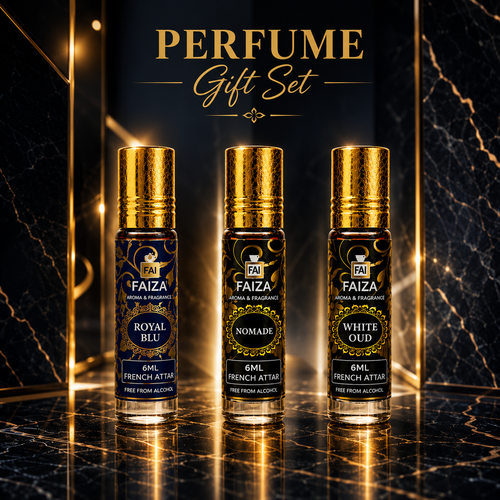 Faiza Aroma Premium Attar Collection – 3 Pcs Luxury French Attar Gift Set