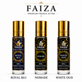 Faiza Aroma Premium Attar Collection – 3 Pcs Luxury French Attar Gift Set