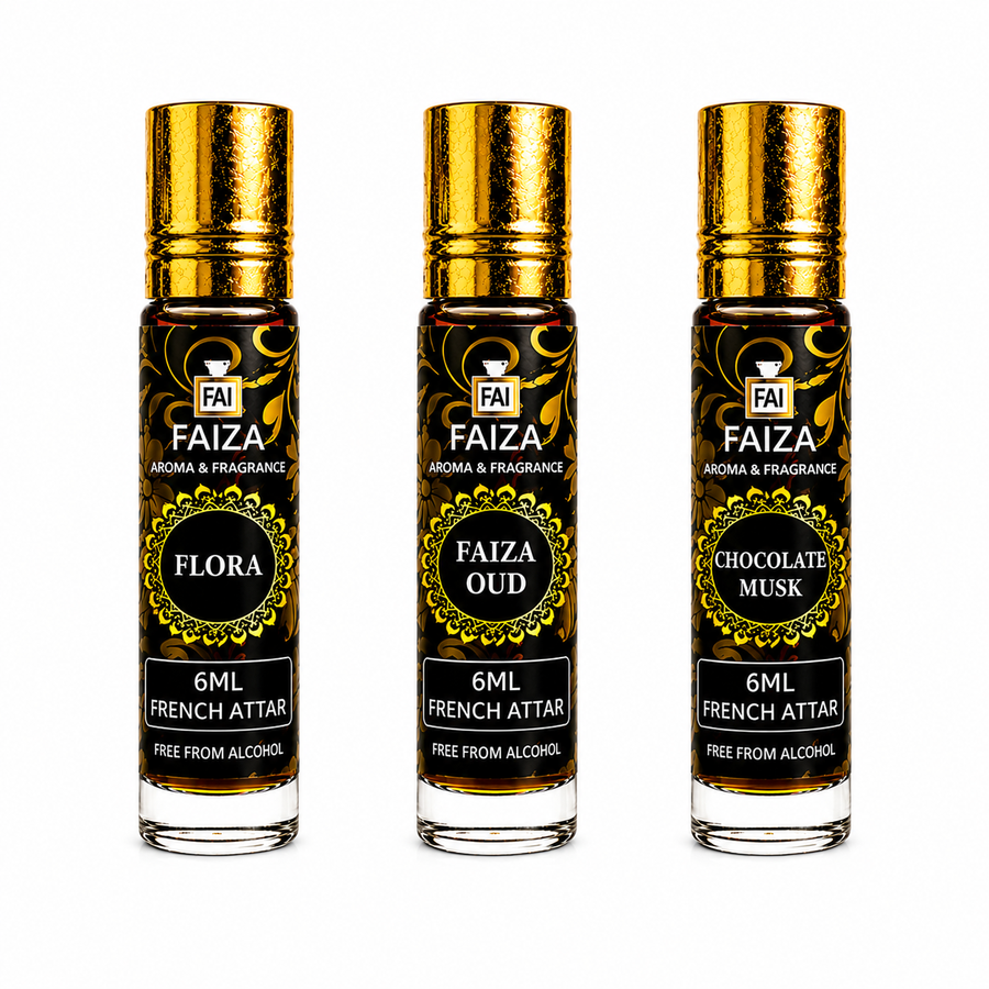 Faiza Aroma Signature Attar Collection – 3 Premium French Attars